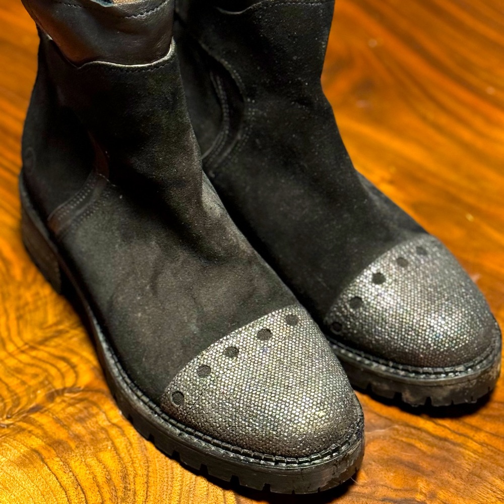 Adorable Casta black ankle high boot, zipper in back.